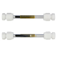 1/4" x 3.5" Glass Tube - PTFE Compression Caps